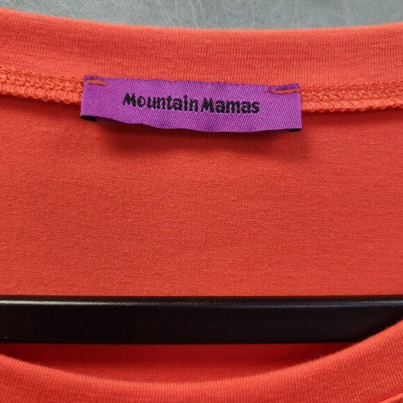 Mountain Mamas Womens Orange 3/4 Sleeve Tunic Top S/M 2217 - Picture 3 of 7